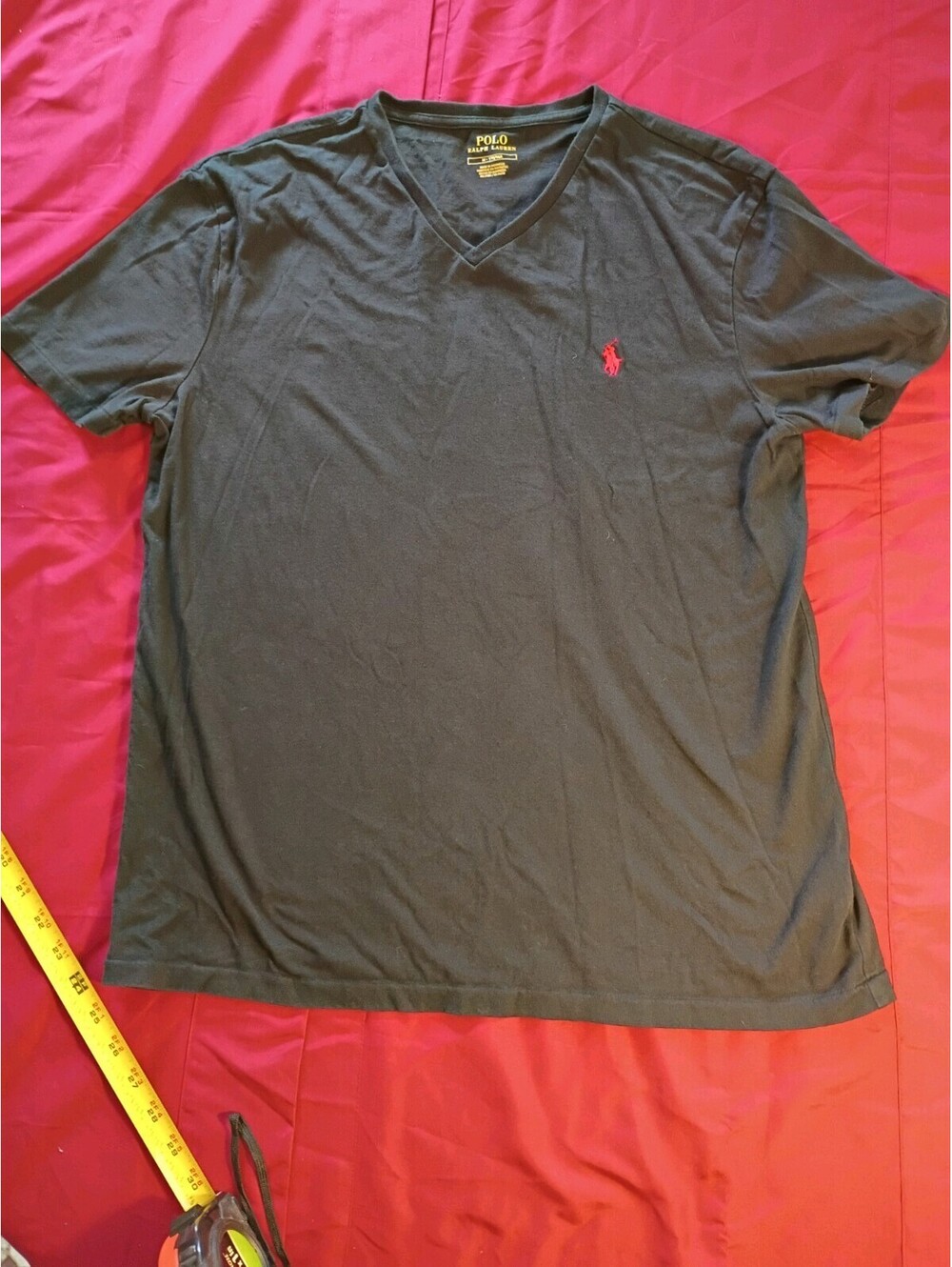 Polo Ralph Lauren Men's Black V-Neck T-Shirt Size M